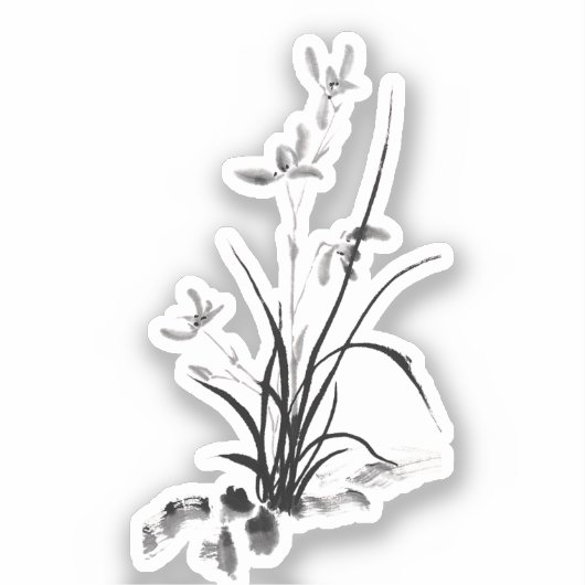 Chinees Iris - bw Sticker (Voorkant)