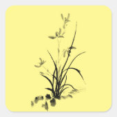 Chinees Iris - bw Vierkante Sticker (Voorkant)