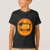 Chinees jaar 2019 van het Kinder T-shirt Pig Black (Voorkant)