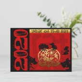 Chinees jaar 2020 dierlijk geboortedag in V Aankondiging (Staand voorkant)