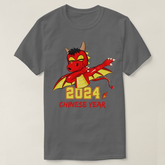 Chinees Jaar 2024 Dabbing Dragon T-shirt (Design voorkant)