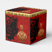 Chinees jaar dierentuin van de luis bedankdoosjes (Achterkant)