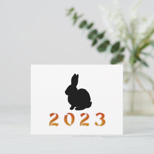 Chinees jaar konijn 2023 briefkaart (Staand voorkant)