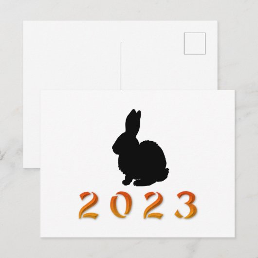 Chinees jaar konijn 2023 briefkaart (Voorkant / Achterkant)