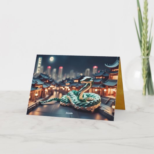 Chinees Jaar Slang 2025 Zodiac Verjaardag HGC Kaart (Achterkant)