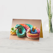 Chinees Jaar Slang 2025 Zodiac Verjaardag HGC Kaart (Achterkant)