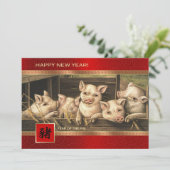 Chinees Jaar van de Aangepaste Kaarten van de Vark (Staand voorkant)