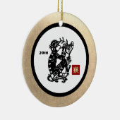 Chinees Jaar van de aap 2016 Gift Ornaments Keramisch Ornament (Rechts)