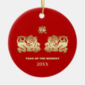 Chinees Jaar van de Aap Custom Year Keramisch Ornament (Voorkant)