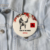 Chinees jaar van de Buttonnen van de paardenpest Ronde Button 4,0 Cm (In situ)