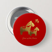 Chinees jaar van de Buttonnen van de paardenpest Ronde Button 7,6 Cm (Voorkant /achterkant)