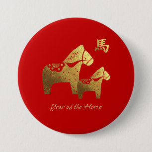 Chinees jaar van de Buttonnen van de paardenpest Ronde Button 7,6 Cm