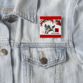 Chinees jaar van de Buttonnen van de paardenpest Vierkante Button 5,1 Cm (In situ)