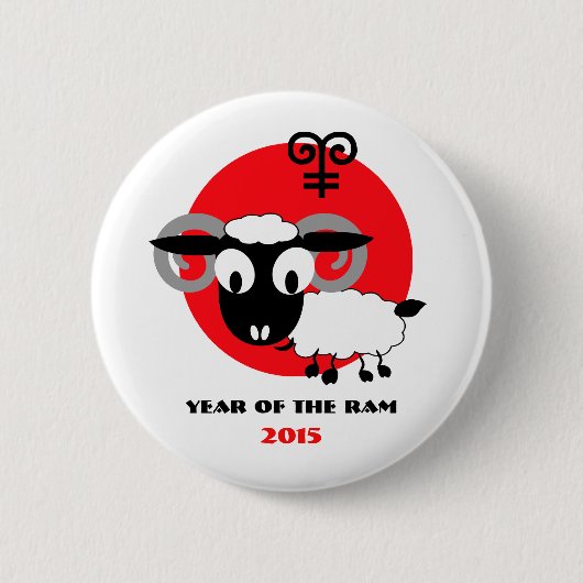 Chinees Jaar van de Buttonnen van de Ram Cadeaus Ronde Button 5,7 Cm (Voorkant)
