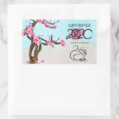 Chinees jaar van de dierentuin 2020 rechthoekige sticker (Tas)