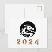 Chinees Jaar van de Draak 2024 Briefkaart (Voorkant / Achterkant)