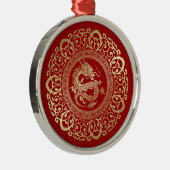 Chinees Jaar van de Draak | Aangepast jaar Red Gol Metalen Ornament (Rechts)