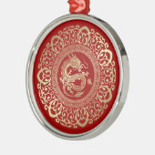 Chinees Jaar van de Draak | Aangepast jaar Red Gol Metalen Ornament (Links)