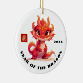 Chinees Jaar van de Draak | Aangepast jaarcadeau Keramisch Ornament (Rechts)