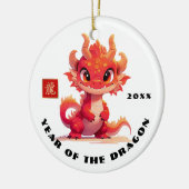 Chinees Jaar van de Draak | Aangepast jaarcadeau Keramisch Ornament (Links)