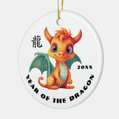 Chinees Jaar van de Draak | Aangepast jaarcadeau Keramisch Ornament (Links)