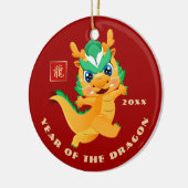 Chinees Jaar van de Draak | Aangepast jaarcadeau Keramisch Ornament (Links)