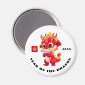 Chinees Jaar van de Draak | Aangepast jaarcadeau Magneet (Voorkant / Achterkant)