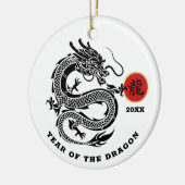 Chinees Jaar van de Draak | Aangepast Keramisch Ornament (Links)