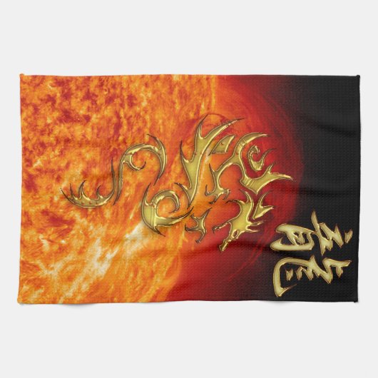 Chinees jaar van de draak Aziatische handdoek met  (Horizontaal)