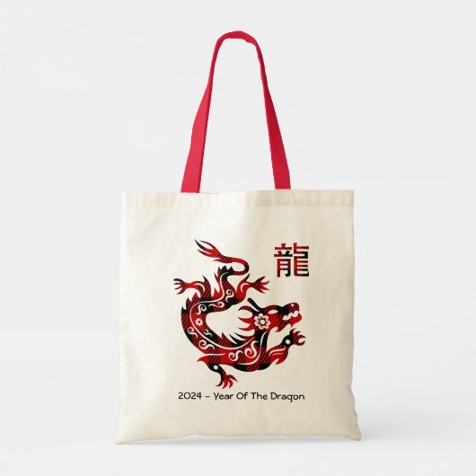 Chinees jaar van de draak - Buffalo Plaid Tote Bag (Achterkant)