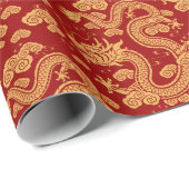 Chinees jaar van de draak cadeaupapier (Rol Hoek)