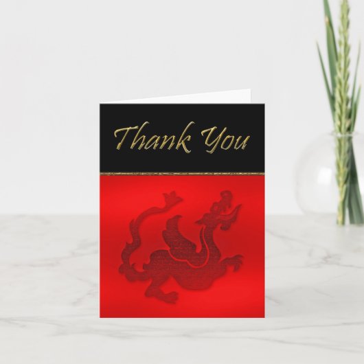 Chinees jaar van de draak Dankjewel kaart met draa (Voorkant)