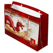 Chinees Jaar van de Draak. Drakenschilderij Groot Cadeauzakje (Achterkant Gekanteld)