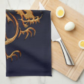 Chinees jaar van de draak- en moontovenaars theedoek (Quarter Fold)