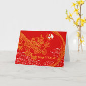 Chinees Jaar van de Draak Gong Xi Fa Cai Kaart (Gele Bloem)
