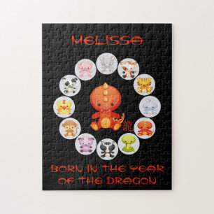 Chinees jaar van de draak Jigzaag Puzzle Legpuzzel