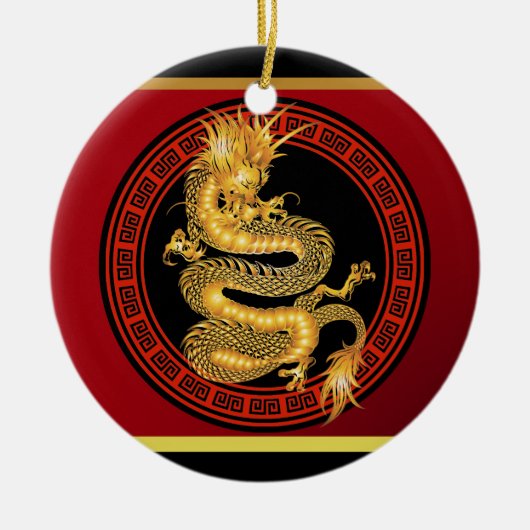 Chinees Jaar van de Draak Keramisch Ornament (Voorkant)