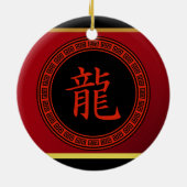 Chinees Jaar van de Draak Keramisch Ornament (Achterkant)