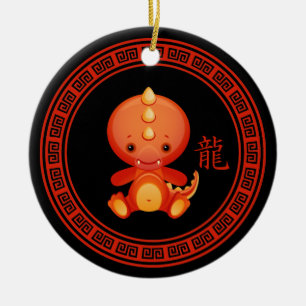  Chinees Jaar van de Draak Keramisch Ornament