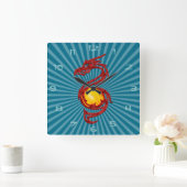 Chinees jaar van de draak Metalic Red Vierkante Klok (Huis)