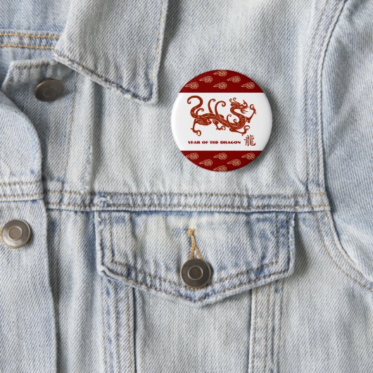 Chinees Jaar van de Draak Ronde Button 5,7 Cm (In situ)