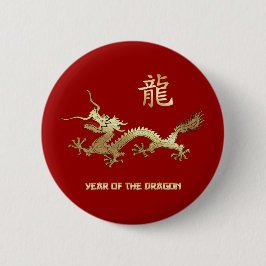 Chinees Jaar van de Draak Ronde Button 5,7 Cm