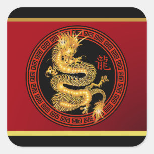 Chinees Jaar van de Draak Vierkante Sticker