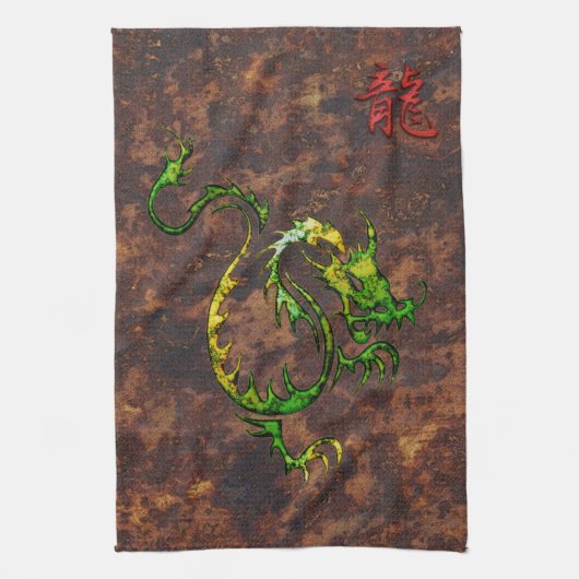Chinees jaar van de Dragon Asia Towel Theedoek (Verticaal)