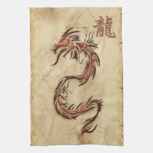 Chinees jaar van de Dragon Asia Towel Theedoek