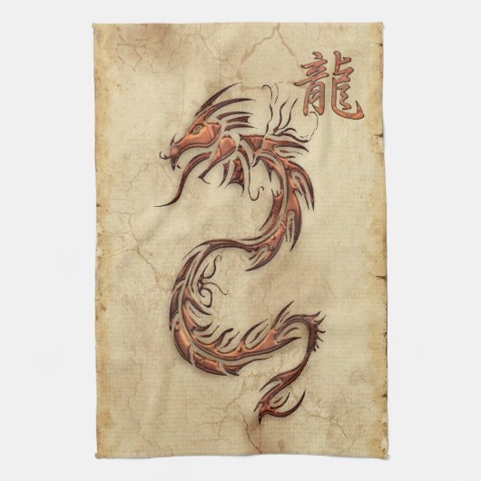 Chinees jaar van de Dragon Asia Towel Theedoek (Verticaal)