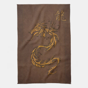 Chinees jaar van de Dragon Asian Towel Theedoek