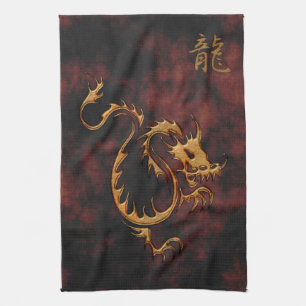 Chinees jaar van de Dragon Asian Towels Theedoek