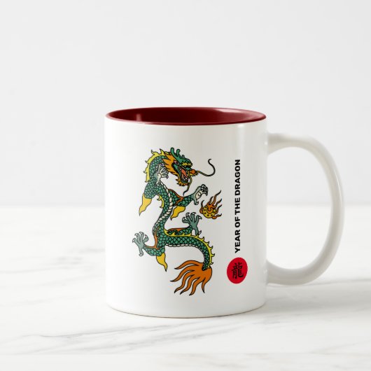 Chinees Jaar van de Dragon Custom Name Tweekleurige Koffiemok (Rechts)