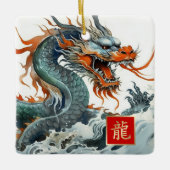 Chinees Jaar van de Dragon Custom Year Gift Keramisch Ornament (Voorkant)